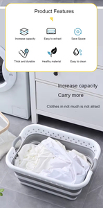Panier à linge pliable 38L en plastique avec poignée pour salle de bain, enfants, adultes, usage domestique - Vente en gros usine - Product Image 4