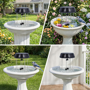 Bain d'oiseaux solaire à bulles : avec panneau 5V 0.5W, agitateur d'eau silencieux pour bassins de jardin, comprend un support et des pieds - Product Image 6