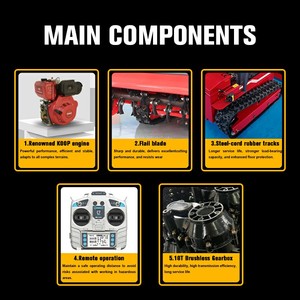 Cortacésped Robótico Inalámbrico con Control Remoto, Disponible en Versiones a Gasolina o Diésel, para Triturar Hierba Alta y Maleza - Product Image 5