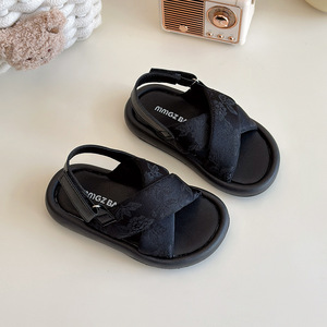 Nouvelles sandales d'été en PU pour enfants, sandales de plage à semelle souple, antidérapantes, à bout ouvert, réglables pour filles - Product Image 6