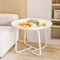 Table basse ronde moderne en fer forgé pour salon et balcon, non extensible, sans assemblage, mobilier de maison