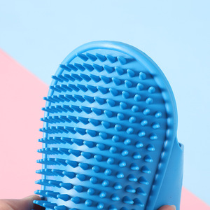 Silicone <b>Pet</b> <b>Bath</b> Brush Dog Massage Glove Blue Pink Yellow Green Rubber <b>Cleaning</b> Tool For <b>Pets</b> - Product Image 2