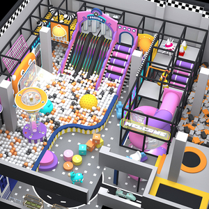 Aire de jeux intérieure à double étage de style urbain, configuration de jeux souples haut de gamme avec fosse à balles pour sites commerciaux à fort trafic - Product Image 3