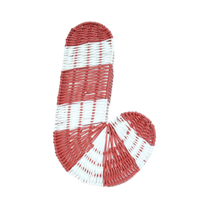 Panier de rangement de bonbons de Noël à fond carré blanc rouge Décoration de la maison en plastique PP avec corde Accessoire de cadre en bambou Usage domestique - Product Image 4