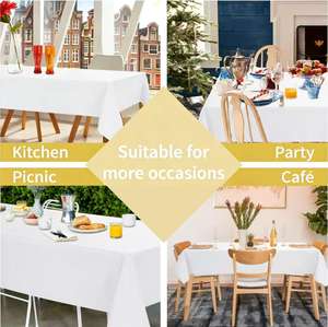 डिस्पोजेबल आयताकार पी ठोस रंग टेबल कवर समारोह के लिए जन्मदिन पार्टी टेबलटॉप कवर - Product Image 5