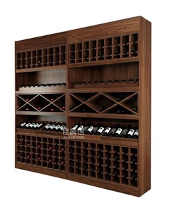 Personalizado vino tinto Ron whisky acero y madera estante supermercado restaurante estante de exhibición Premium alta calidad gabinete montado en la pared - Product Image 1