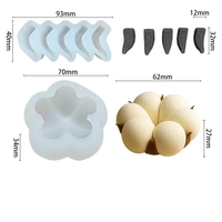 Kreative Baumwollmousse-Kuchenform aus Silikon DIY Handgemachte Blumen-Schokoladen-Pudding-Form OPP-Beutel Lebensmittelecht Transparent Einfaches Entformen