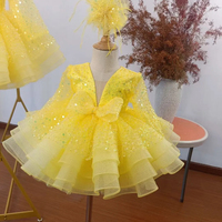 Nouvelle Robe de Soirée Bouffante à Paillettes pour Petite Fille, Modèle 2026, Vente en Gros, Robe de Demoiselle d'Honneur en Tulle pour Fille de 2 Ans