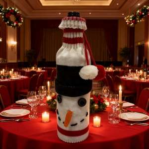 Nhà Máy Bán buôn giáng sinh chai rượu vang bao gồm giáng sinh Áo len đan chai rượu vang trang trí Bìa - Product Image 2