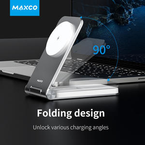 Cargador Inalámbrico Plegable 3 en 1 Maxco Fashion con Carga Rápida Magnética, Cargador Simple Compatible con <span class=keywords><strong>iPhone</strong></span>, Airpods, iWatch - Product Image 4