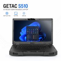 Nuovo Laptop Industriale Robusto Getac S510, Intel Core Ultra, 64GB DDR5, SSD NVMe da 2TB, Schermo da 15.6 Pollici, Windows 11 Pro in Inglese