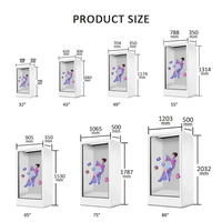 Boîte hologramme intérieur 86 pouces 4K 3D écran tactile vitrine publicitaire vitrine LCD boîte d'affichage transparente Holobox