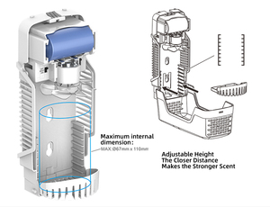 Type de ventilateur à batterie <span class=keywords><strong>Diffuseur</strong></span> automatique de parfum d'hôtel Ventilateur de désodorisant Ventilateur rond de distributeur d'arômes Fabricant de distributeur de produits frais - Product Image 4