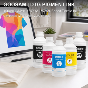 Encre DTG Pigmentée CMYK Blanche 1000ML Compatible avec les Imprimantes Epson F2000 F2100 pour T-shirts – Vente en Gros Directe sur Tissu - Product Image 1