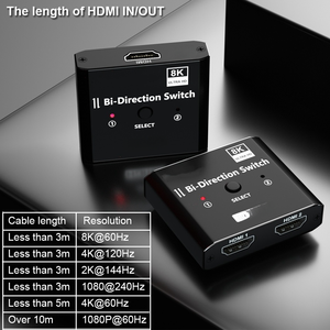 Commutateur <span class=keywords><strong>HDMI</strong></span> <span class=keywords><strong>8K</strong></span> 60HZ, séparateur <span class=keywords><strong>HDMI</strong></span> 4K <span class=keywords><strong>120Hz</strong></span>, commutateur bidirectionnel <span class=keywords><strong>HDMI</strong></span> 2.1, convertisseur audio 2 entrées 1 sortie, 1x2 2x1 pour PS4 PS5 Xbox - Product Image 5