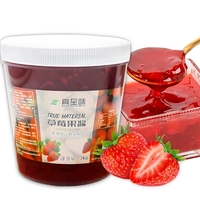 Saus Buah Stroberi Premium, Puree Stroberi untuk Minuman Teh, Yogurt, Dessert, Bahan Makanan Kue, Supplier Bahan Makanan