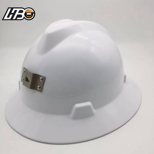 HBC White Full Brim V Type Safety Hard Hat Head Protection Ingenieros Gerentes <span class=keywords><strong>Casco</strong></span> <span class=keywords><strong>de</strong></span> seguridad combinado con lámpara <span class=keywords><strong>de</strong></span> minero - Product Image 1