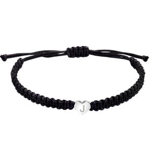 Moda el yapımı kadınlar için örgülü halat ayarlanabilir bilezik erkekler dostluk takı ilk mektup kalp Charm bilezikler - Product Image 5