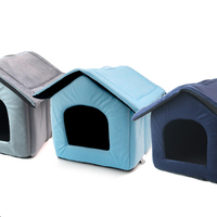 Yommy Pet Villa M Quadrate 48x40x38cm Fleece Solid Binnenhuisdierhuisje voor Hond en Kat, Warm, Simpele Stijl, Medium, Alle Seizoenen, Geen Montage Nodig
