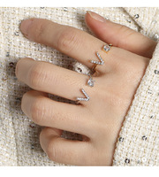 Mengjiqiuch — bague en Zircon, anneau avec lettre en or 90 et Zircon, vente en gros