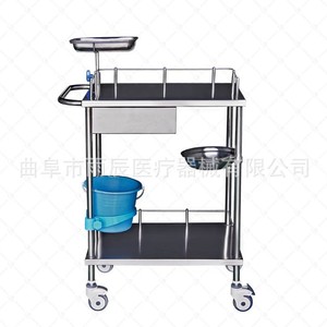 Stainless Steel Treatment Cart 750x450x900mm Double Layer Medical Equipment <b>Storage</b> Trolley <b>For</b> Hospital Use - Product Image 3