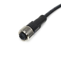 Sensor M12 de 2, 3, 4, 5, 6, 7, 8, 12 y 17 pines, Tipo A, B, D, Codificado X, CE/RoHS, PVC, Conector de Cable Macho y Hembra
