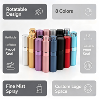 Vente en gros de flacons pulvérisateurs en aluminium et en verre vides et rechargeables avec bouchon à vis pour le stockage de cosmétiques et de parfums