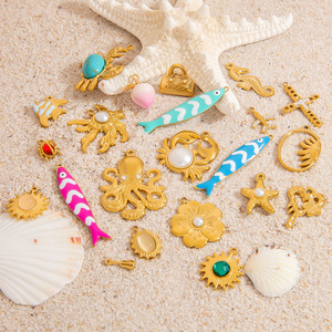 Colgantes Temáticos de Acero Inoxidable con Forma de Pulpo, Engaste de Bisel, Accesorios de Joyería DIY, Unisex, Serie Océano y Playa con Forma de Animal - Product Image 2