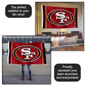 <span class=keywords><strong>San</strong></span> <span class=keywords><strong>Francisco</strong></span> 49ers 3x5ft Custom para NFLteam Banner Bandera de Mascota de poliéster de alta calidad para fiestas de estadio y puerta trasera Digital - Product Image 4