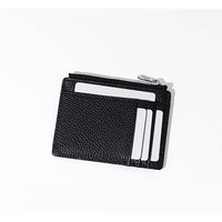 Dompet kartu kulit Pebble Grain kulit sapi kualitas tinggi untuk wanita dompet Fashion bisnis