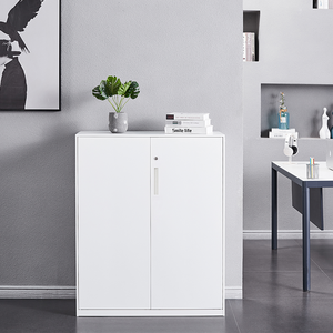 Guangzhou moderne blanc demi-hauteur acier 2 portes battantes classeur en métal armoire de rangement placard pour bureau entrée cuisine - Product Image 1