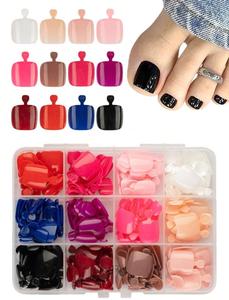 288 <span class=keywords><strong>Uñas</strong></span> Postizas Coloridas, <span class=keywords><strong>Uñas</strong></span> Postizas Cortas Cuadradas de Color Sólido, <span class=keywords><strong>Uñas</strong></span> Postizas Brillantes y Removibles - Product Image 1