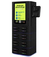 WESHARE Station de recharge mobile commerciale à 16 emplacements avec lecteur de carte, distributeur automatique de batteries externes pour location