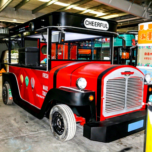 Camion de restauration électrique vintage le plus vendu, cabine de camion rouge et noir saisissante, taille et équipement personnalisables pour l'extérieur - Product Image 1