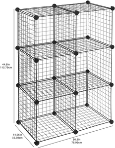 Homeries Système de rangement modulaire DIY : Armoire, étagères et grilles de rangement en métal, cubes et étagères en treillis métallique - Product Image 6