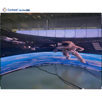 Pantalla LED Flexible para Interiores Canbest, P0.9 P2.5 P4, Forma Personalizable, 900cd, Pantalla Curva LED Flexible para Stand de Ferias Comerciales