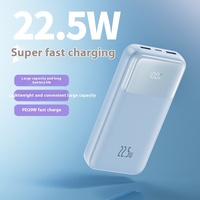 Nouvelle batterie externe portable à charge rapide bidirectionnelle Type-C avec logo personnalisé, charge rapide 22,5 W, 10000 mAh, 2 câbles intégrés