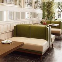 Ensemble de banquettes de restaurant rétro en cuir PU commercial durable à double siège pour bars et restaurants