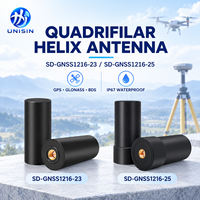 Antenne GNSS Quadrifilaire Haute Précision UNISIN GPS GLONASS BDS L1 L2 L5 B1 B2 SMA Mâle IP67 28dBi pour UAV RTK et Topographie