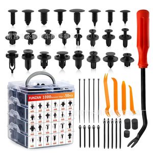 Funzan 1050Pcs <b>Car</b> Retainer <b>Clips</b> Nylon Fasteners 24 Sizes For Auto Repair With Tool Kit - Product Image 1