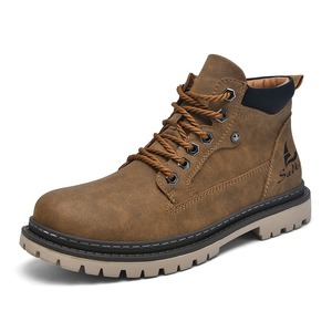Bottes de luxe à tige haute pour hommes, bottes britanniques en cuir Vintage pour hommes, bottes de moto antidérapantes à la mode, Chelsea Botas Hombre 38-47 - Product Image 1