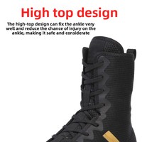 Chaussures de boxe durables pour hommes avec semelle à haute adhérence et sangles de cheville parfaites pour une stabilité améliorée et un mouvement rapide