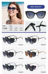 Lunettes de soleil polarisées en métal TR90 avec 2 clips magnétiques interchangeables, haute qualité, vente directe d'usine, logo personnalisé - Product Image 2