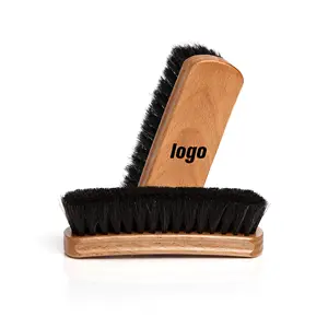 Cepillo de limpieza de zapatos de pelo de caballo de madera duradero de nuevo diseño de buena calidad con Moq bajo