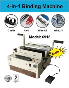 4-in-1 6918 elettrico Multi-funzione Desktop 4 in 1 a spirale pettine libro libro rilegatrice a spirale macchina rilegatrice a spirale - Product Image 2