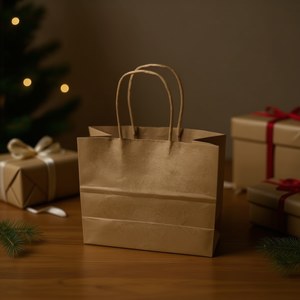 Gift Bag 33x25x11cm Brown Paper With Handle For Shopping And Gift Packaging 12pcs Pack - Product Image 2