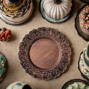 Bandeja de Frutas de Alta Calidad, Plato para Dim Sum, Estilo Europeo, Dorado Antiguo, Platos Redondos de Plástico para Bodas y Hoteles - Product Image 2