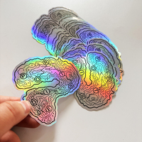 Autocollants holographiques, autocollants réfléchissants, autocollants pailletés, étiquettes protégées, résistantes à l'eau et durables, découpées sur mesure, aux designs populaires