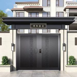 Porte coulissante électrique en alliage d'aluminium, design minimaliste, résistante à l'eau, pour cour, villa, double porte, extérieur, jardin, garantie 3 ans - Product Image 4