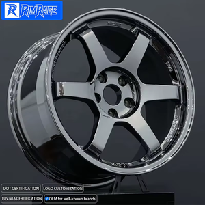 Jantes forgées <span class=keywords><strong>18</strong></span> 19-20 pouces 5x120 5x114.3 Jantes en alliage chromées à fond profond pour Volk Racing TE37 SL Tesla Model S BMW E46 E90 JDM - Product Image 1